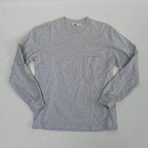 Heather Grey Long Sleeve Shirt with Chest Pocket - UNIQLO